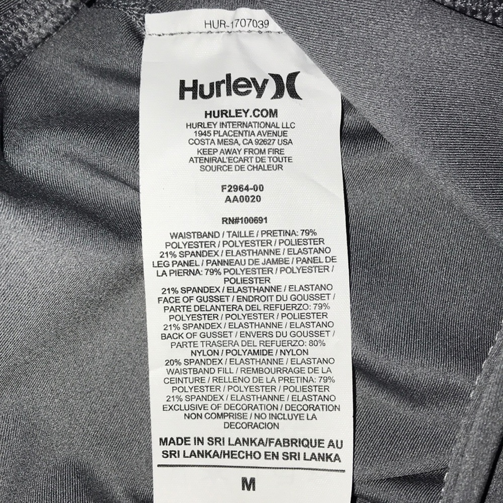 Hurley NWT gray surf shorts sz M UPF 50+ - Picture 4 of 6